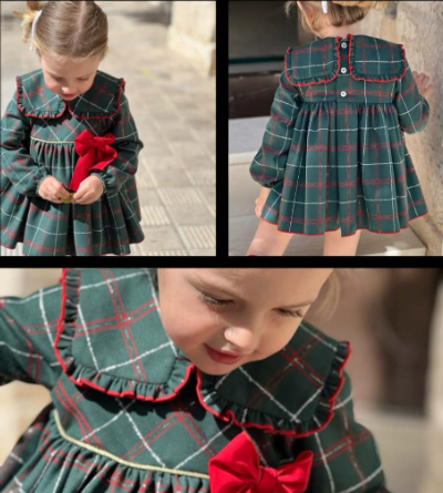 JESUSITO VERDE CUADROS NIÑA BY COPO