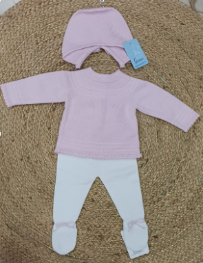 JERSEY ROSADO+POLAINA BLANCA + CAPOTA DE HILO GRANLEI
