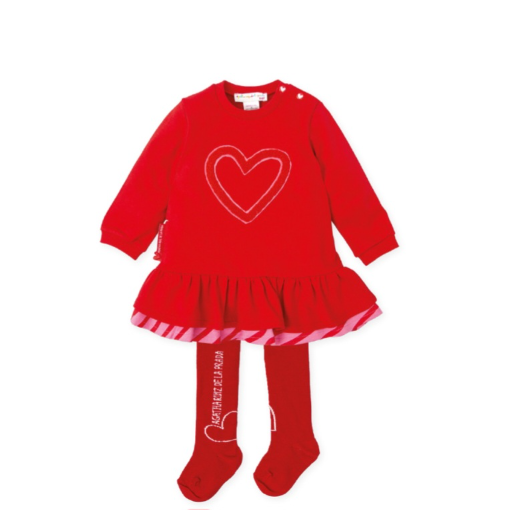 VESTIDO CON LEOTARDO ROJO COLECCIÓN STRIPES  AGATHA RUIZ DE LA PRADA
