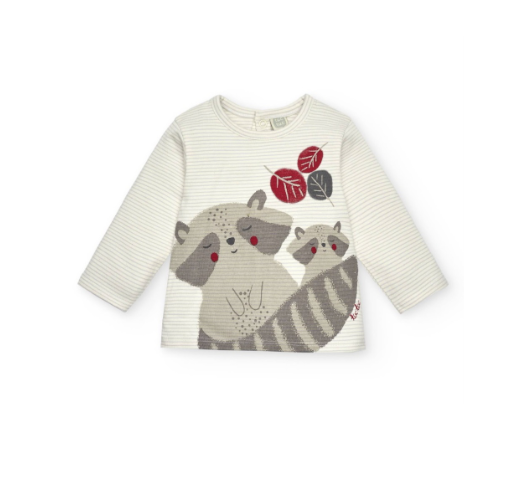 CHÁNDAL FELPA Y CAMISETA PUNTO NIÑO COLECCIÓN SWEET RACOON TUC TUC