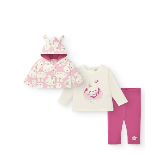 CONJUNTO FELPA Y CAMISETA PUNTO NIÑA COLECCIÓN GLITTER TALES TUC TUC