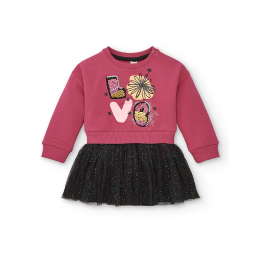 VESTIDO COMBINADO FELPA Y TUL COLECCIÓN COSMIC GIRL TUC TUC