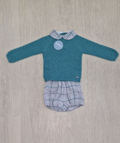 JERSEY VERDE+BOMBACHO GRIS NIÑO COLECCIÓN ENSUEÑO JULIANA R.24587