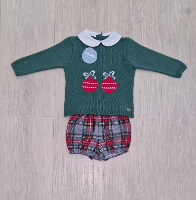 JERSEY VERDE MUSGO + BOMBACHO NIÑO COLECCIÓN CHISPA  JULIANA R.24585