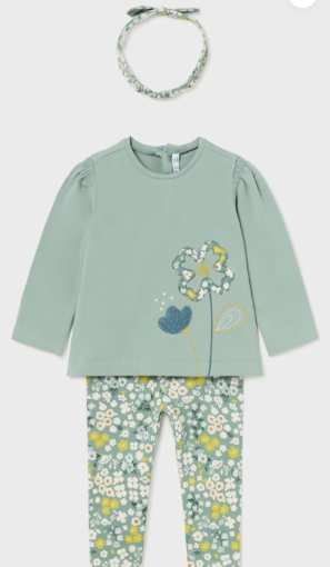 CAMISETA + LEGGING + DIADEMA COLOR ESMERALDA NIÑA MAYORAL R. 2711