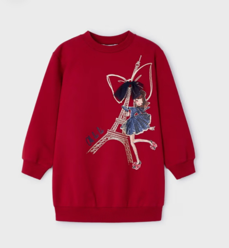 VESTIDO TORRE EIFFEL COLOR GUINDA MAYORAL R. 4933