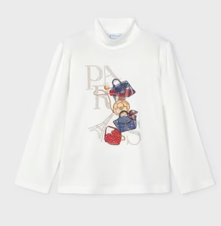 CAMISETA SEMICISNE PARIS COLOR CRUDO/GUINDA  MAYORAL.  R.4061